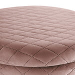 Tectake Pouf coffre de rangement aspect velours COCO matelassé - rose