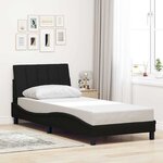 vidaXL Cadre de lit sans matelas noir 90x200 cm tissu