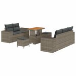 vidaXL Ensemble de canapé de jardin 8 Pièces Gris Poly Rattan