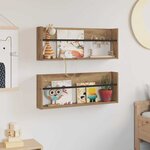 vidaXL Étagère à magazines 2 Pièces Chêne artisanal 80 x 12 x 30 cm