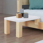 Table de chevet à fixer sur le lit - Blanc et bois naturel - 33 x 32 x 41 cm