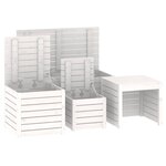 vidaXL Ensemble de boîtes de jardin 4 Pièces blanc bois de pin massif
