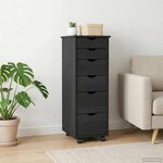 vidaXL Cabinet roulant Gris 34 x 39 x 93 5 cm Bois de Pin Massif