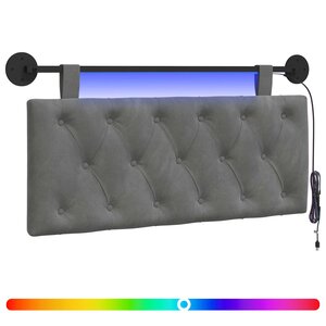 vidaXL Tête de lit suspendue Gris foncé Velours