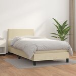 vidaXL Sommier à lattes de lit avec matelas Crème 90x200 cm Similicuir