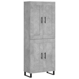 vidaXL Buffet haut Gris béton 69 5x34x180 cm Bois d'ingénierie