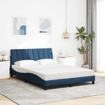 vidaXL Lit avec matelas Hanko bleu 140x200 cm tissu