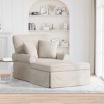 vidaXL Chaise lounge avec jupe Crème 157 x 91 x 91 cm ARES