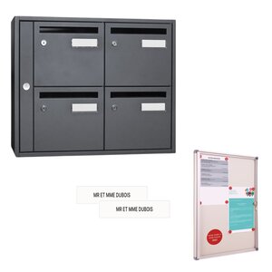 Offre Pack : Bloc B4 Tendance 380 Acier Gris Anthracite + Tableau d'affichage A4 & Etiquettes