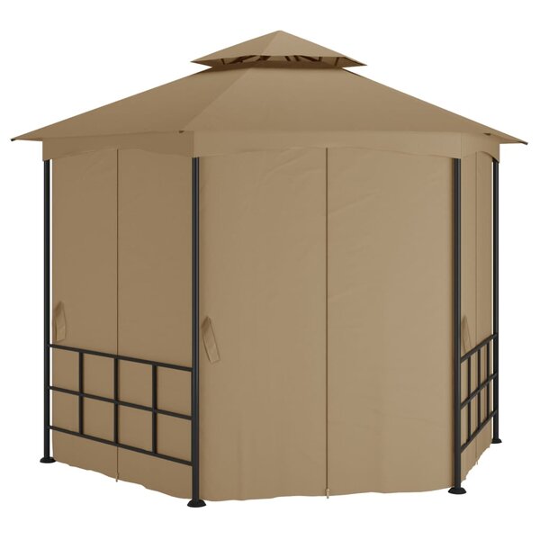 vidaXL Belvédère avec parois 3 1x2 7 m Taupe