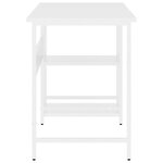 Bureau table poste de travail meuble d'ordinateur informatique étude d'ordinateur 105 x 55 x 72 cm MDF et métal blanc 02_0023709