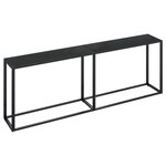 vidaXL Table console Noir 220x35x75 5 cm Verre trempé