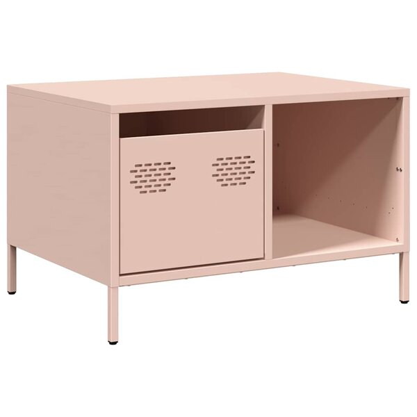 vidaXL Table basse rose 68 5x50x43 5 cm acier laminé à froid