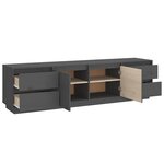 vidaXL Meuble TV Gris 176x37x47 5 cm Bois de pin massif