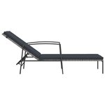 vidaXL Chaise longue de jardin avec coussin Résine tressée Gris