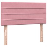 vidaXL Sommier à lattes de lit avec matelas rose 90x220 cm velours