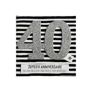 Carte de voeux glamour - anniversaire - 40 ans