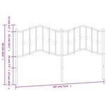 vidaXL Tête de lit métal noir 180 cm