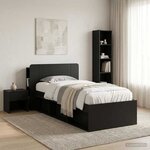 vidaXL Cabinet de Tête de Lit avec stockage Noir Bois d'ingénierie