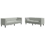 vidaXL Ensemble de Canapés Gris clair Velours
