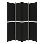 vidaXL Cloison de séparation 4 panneaux Noir 200x220 cm Tissu