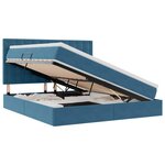 vidaXL Lit avec rangement et matelas Bleu foncé 160 x 200 cm Velours