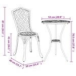 Ensemble de Bistro 3 Pièces vidaXL Noir en Aluminium