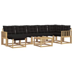 vidaXL Ensemble de canapés d'extérieur 8 pc Blanc et noir