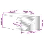 vidaXL Cabinet de chevet mural Gris béton 34 5 x 33 x 20 cm
