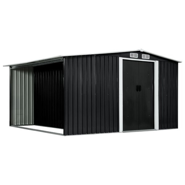 vidaXL Abri de jardin avec portes Anthracite 329 5x312x178 cm Acier