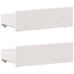 vidaXL Lit bibliothèque sans matelas blanc 90x190cm bois de pin massif