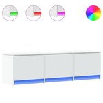 vidaXL Meuble TV avec LED Blanc 140 x 34 x 40 cm Bois d'ingénierie