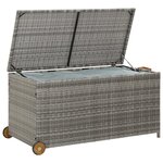 Vidaxl boîte de rangement de jardin gris clair 120x65x61 cm rotin
