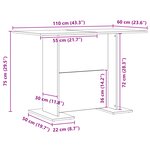 Table de salle à manger vidaXL en chêne artisanal 110x60x75 cm en bois d'ingénierie