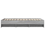 vidaXL Cadre de lit sans matelas sonoma gris 100x200 cm