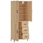 vidaXL Buffet haut Chêne sonoma 69 5x34x180 cm Bois d'ingénierie