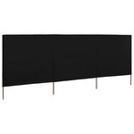 vidaXL Paravent 3 panneaux Tissu 400 x 120 cm Noir