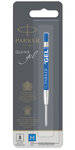 PARKER recharge bille gel pointe moyenne bleue blister X 1
