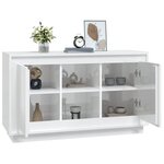 vidaXL Buffet blanc brillant 102x35x60 cm bois d'ingénierie