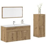 vidaXL Ensemble de meubles salle de bain 3 Pièces bois d'ingénierie
