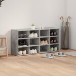 vidaXL Cabinet à chaussures Gris béton 103x30x51 cm Bois d'ingénierie