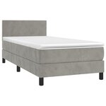 vidaXL Sommier à lattes de lit avec matelas LED Gris clair 100x200 cm