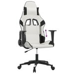 vidaXL Chaise de jeu Blanc et noir Similicuir