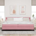 vidaXL Lit à ressorts avec matelas Rose 200 x 200 cm Velours