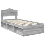 vidaXL Cadre de lit Gris Sonoma 100 x 200 cm Bois de pin massif