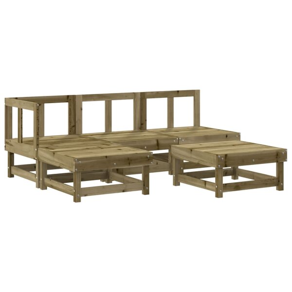 vidaXL Salon de jardin 5 Pièces bois de pin imprégné