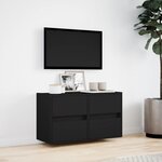 vidaXL Meuble TV mural avec lumières LED noir 80x31x45 cm