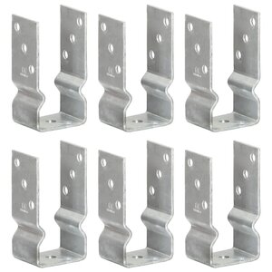 vidaXL Piquets de clôture 6 Pièces Argenté 7x6x15 cm Acier galvanisé
