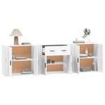 vidaXL Buffets 3 Pièces Blanc Bois d'ingénierie