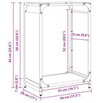 vidaXL Portant de bois chauffage noir 44x28x65 cm